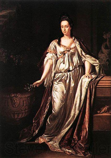 Adriaen van der werff Portrait of Anna Maria Luisa de Medici, Electress Palatine Norge oil painting art